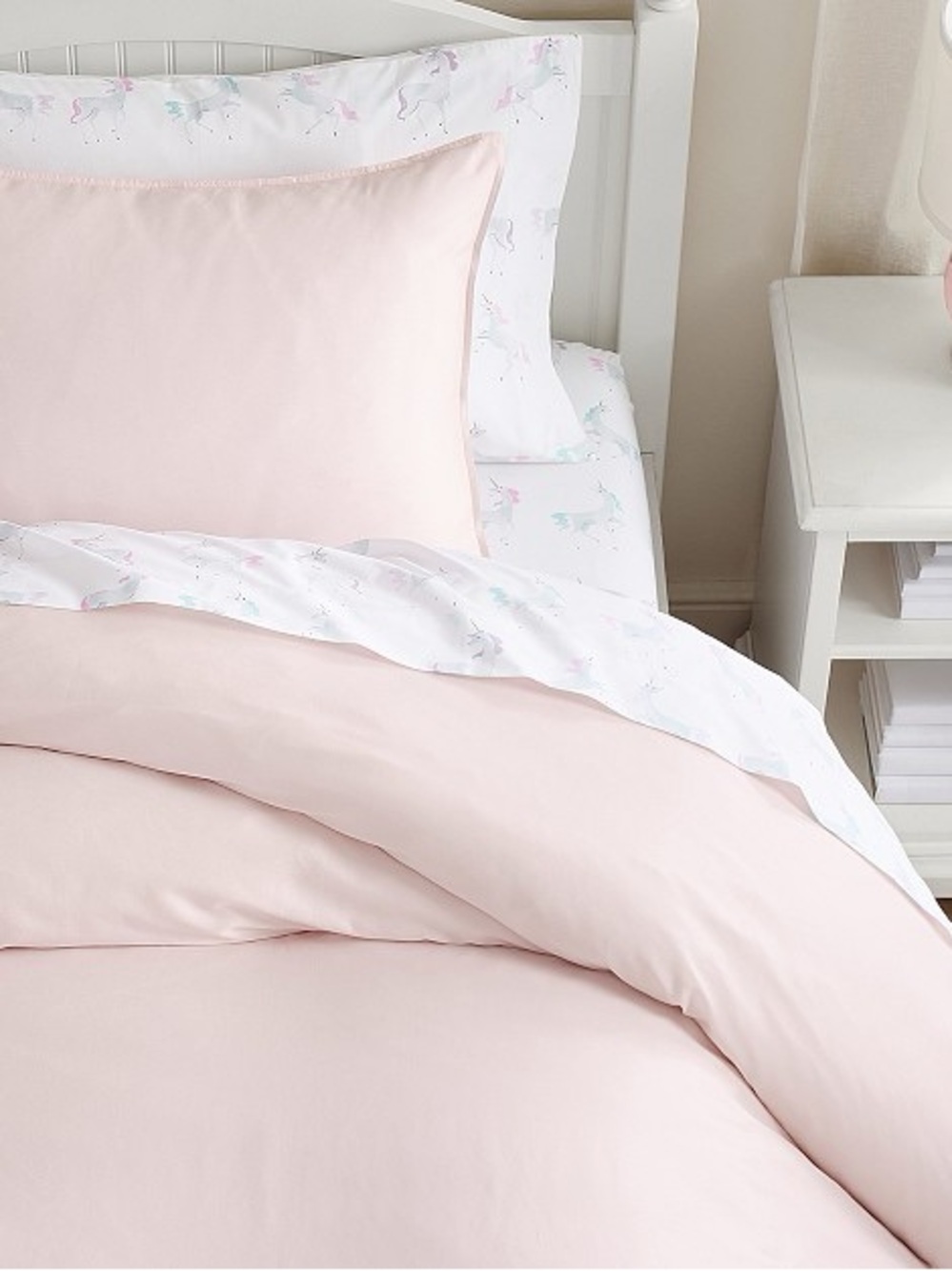 FULL/QUEEN - Super Soft Organic Sateen Duvet Cover & Shams (Light Pink)